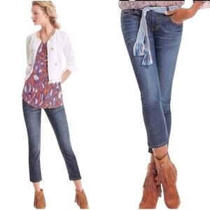 CAbi Medium Wash Cotton Stretch Cropped Ankle Boho Summer Jeans Style 764 Size 4